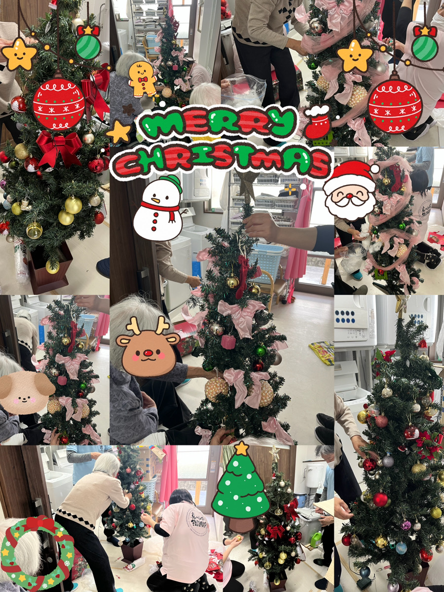 クリスマスの飾りつけをしました。